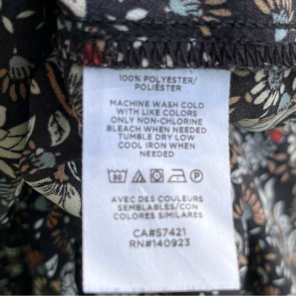 •LOFT• Floral Popover Tunic Length Blouse - Size Large - Picture 8 of 9